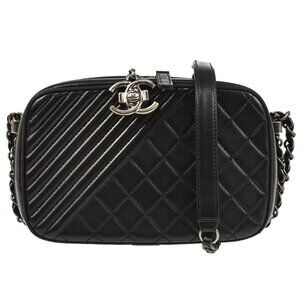 Chanel Black Lambskin Small Coco Boy Camera Shoulder Bag 165647
